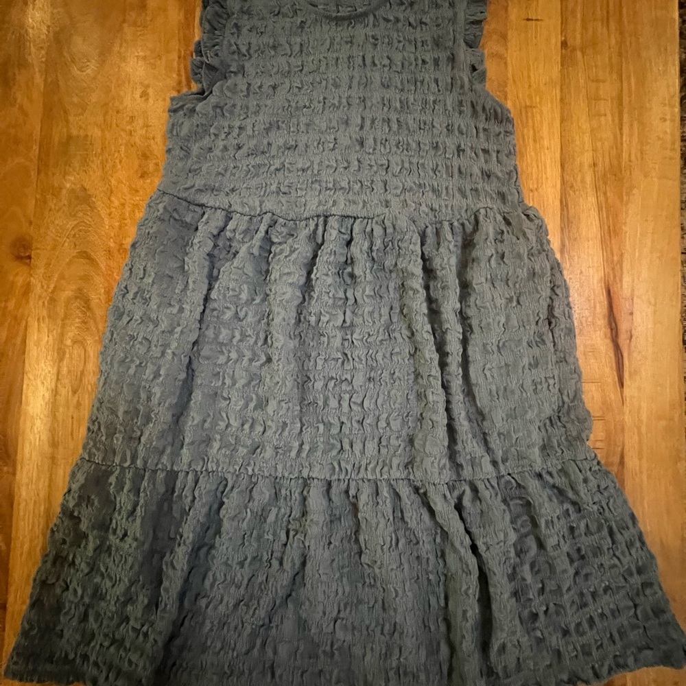 Ninety & Co Women’s Textured Tiered Dress - Slate Green
